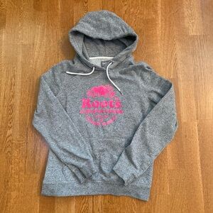 Roots Gray Hoodie with Pink Logo